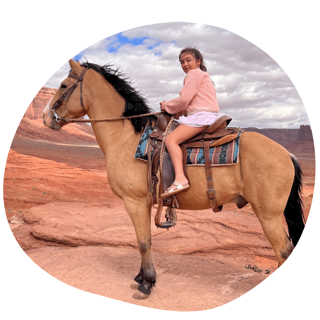 Monument valley girl on spirit the horse